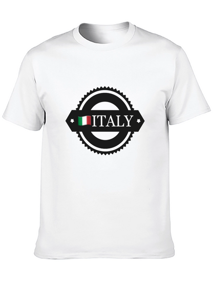 Italy Flag Graphic Black T-Shirt