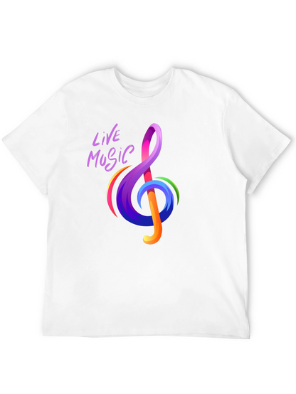 Live Music Treble Clef Graphic Tee - Vibrant Design