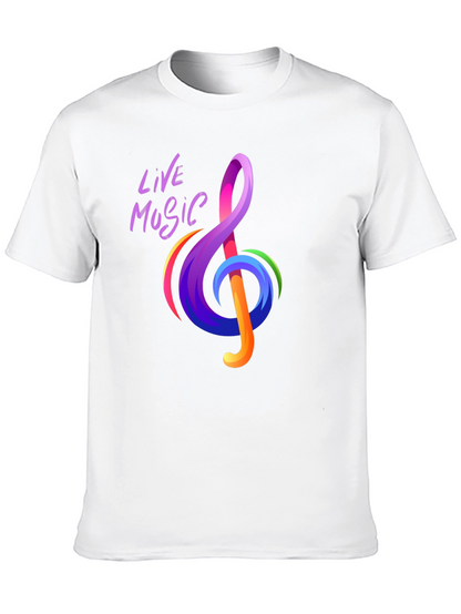 Live Music Treble Clef Graphic Tee - Vibrant Design