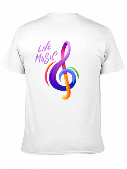 Live Music Treble Clef Graphic Tee - Vibrant Design