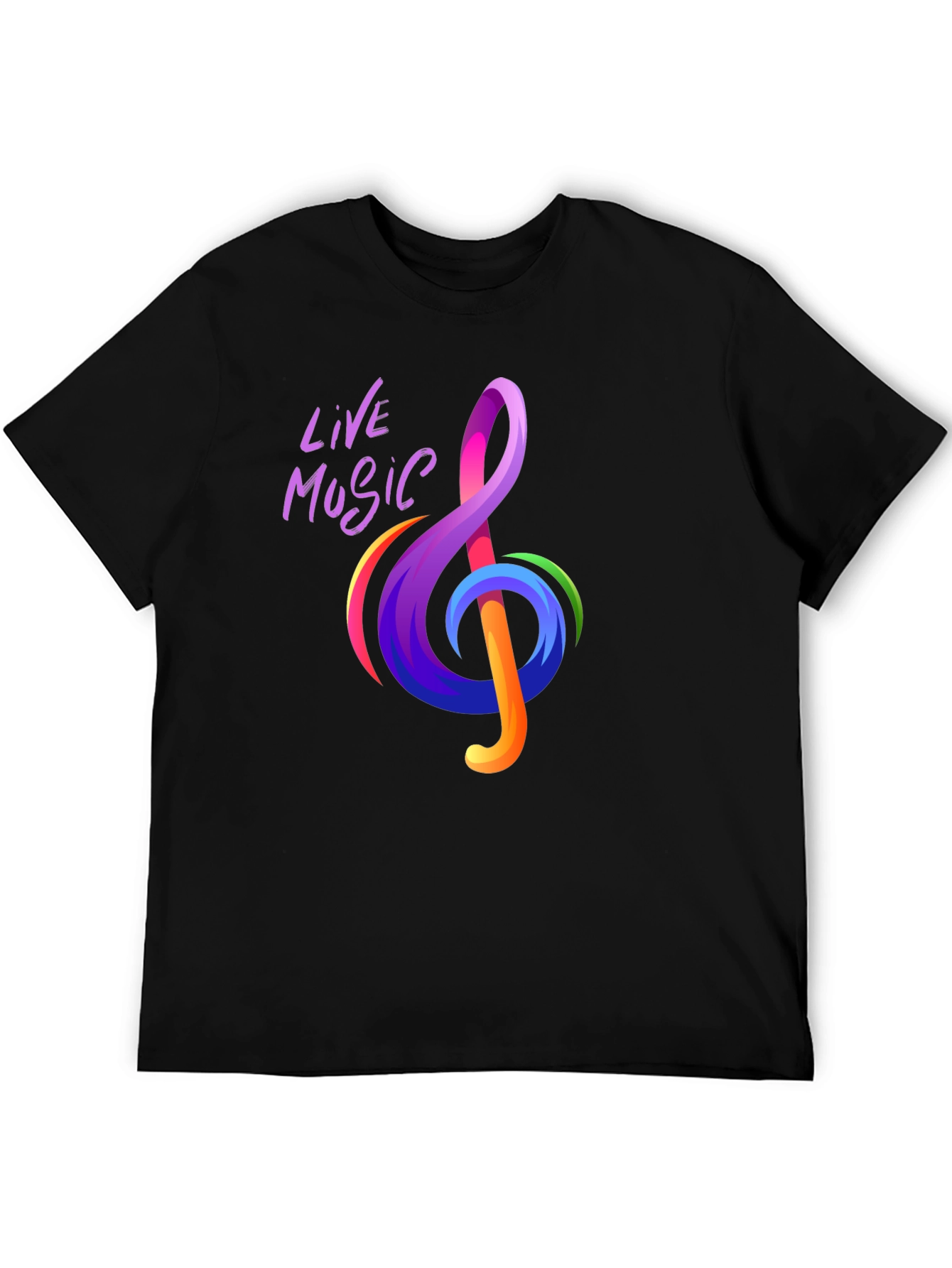 Live Music Treble Clef Graphic Tee - Vibrant Design