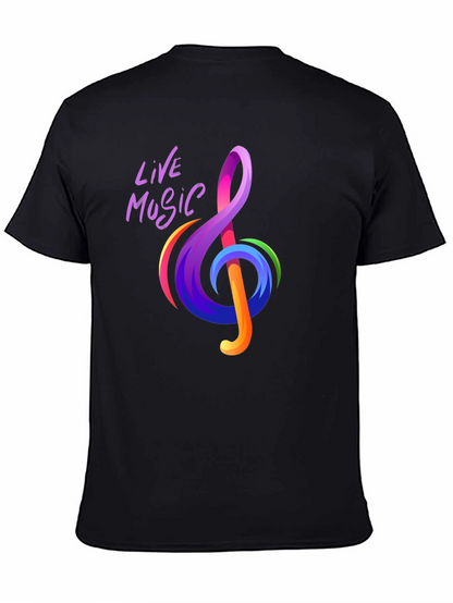 Live Music Treble Clef Graphic Tee - Vibrant Design