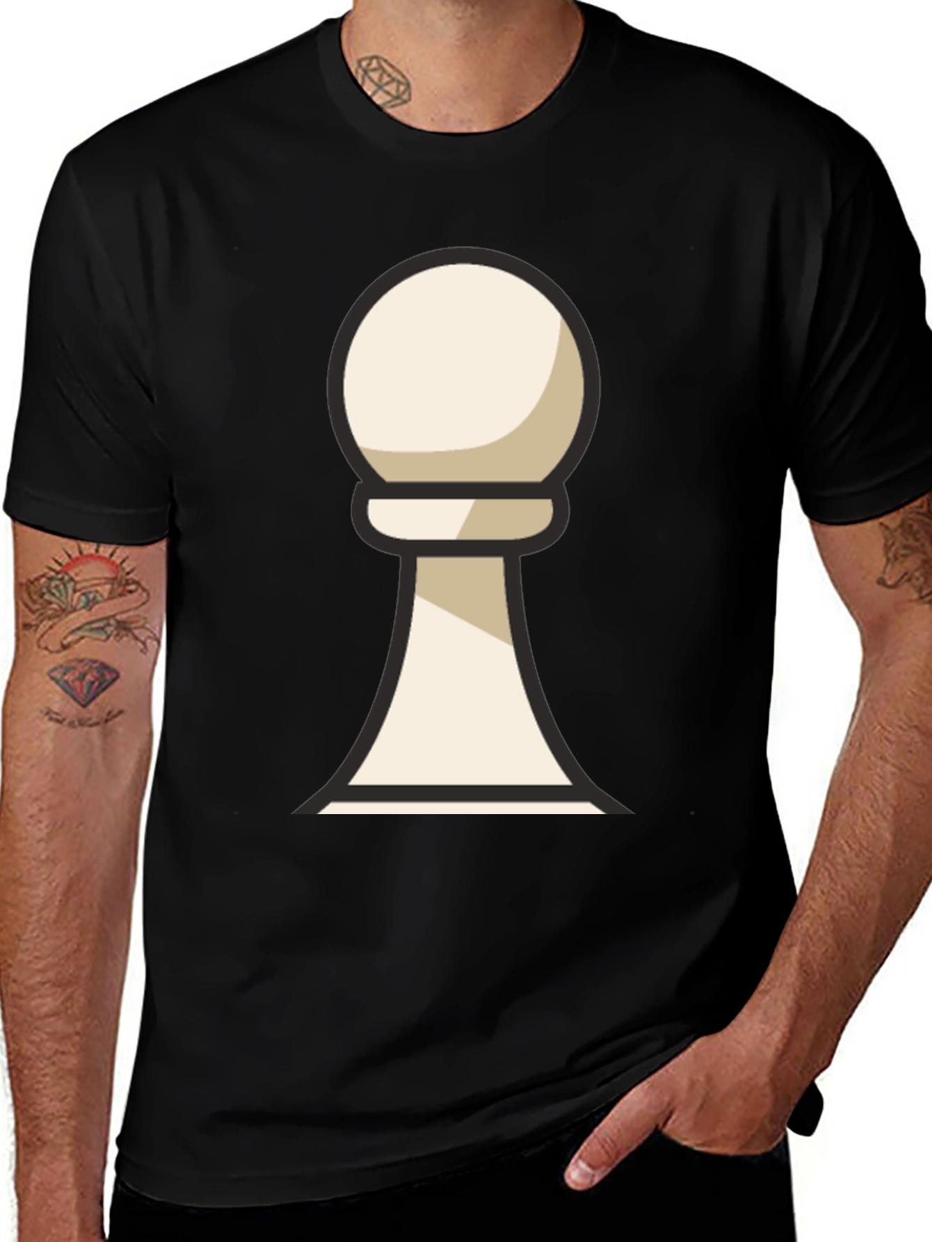 Chess Pawn Graphic T-Shirt - Casual Wear