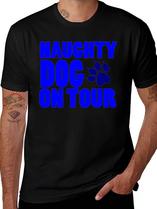 Naughty Dog On Tour T-Shirt Mens Black Tee