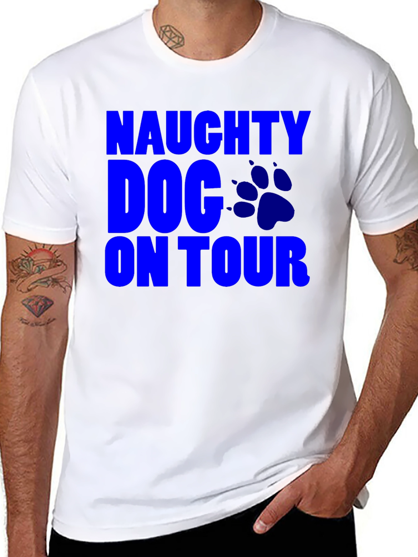 Naughty Dog On Tour T-Shirt Mens Black Tee