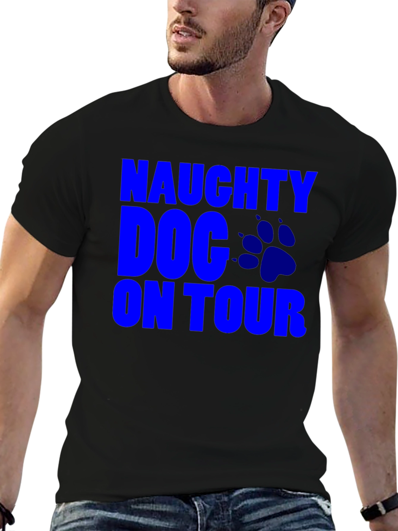 Naughty Dog On Tour T-Shirt Mens Black Tee