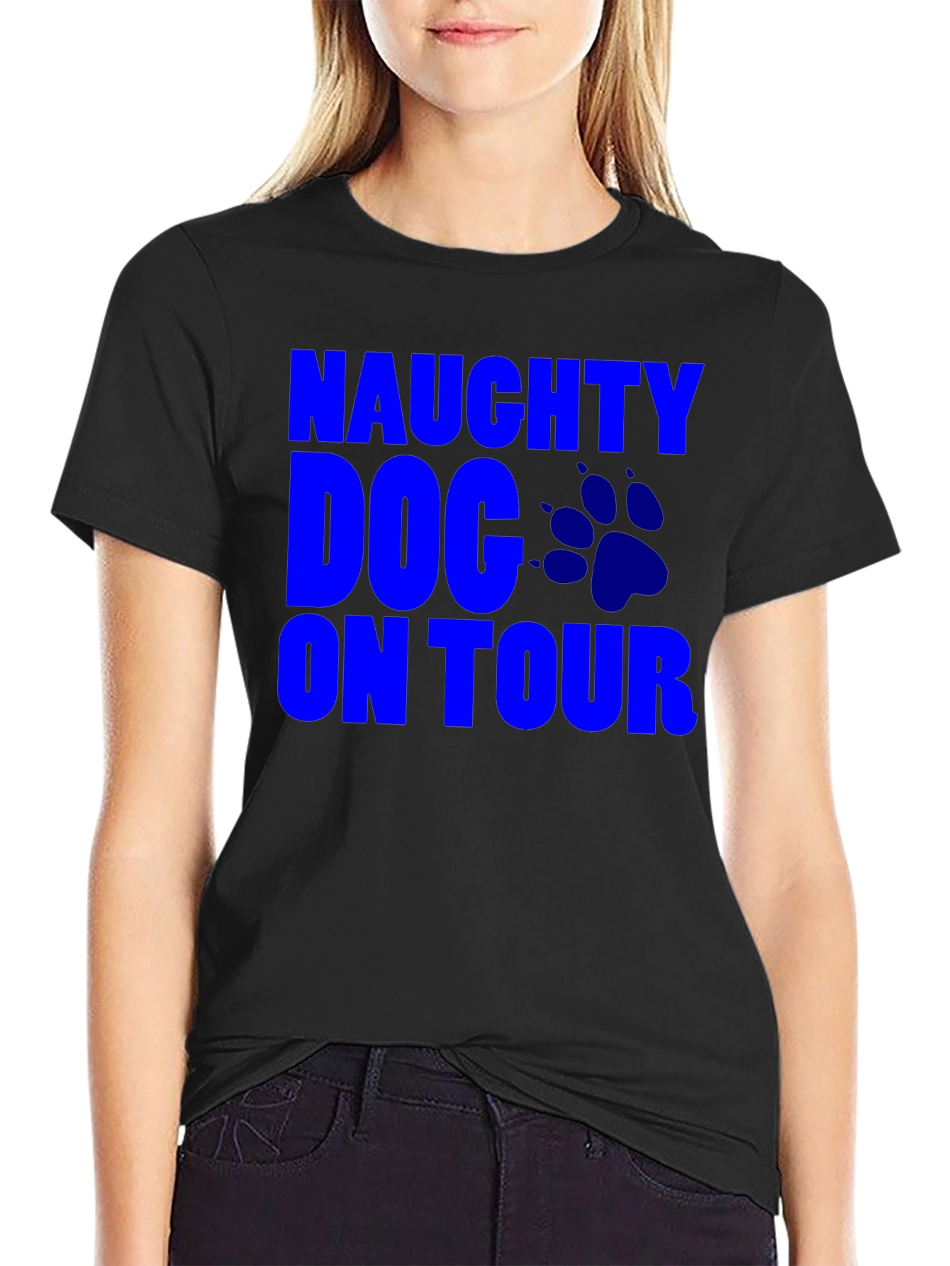 Naughty Dog On Tour T-Shirt Mens Black Tee