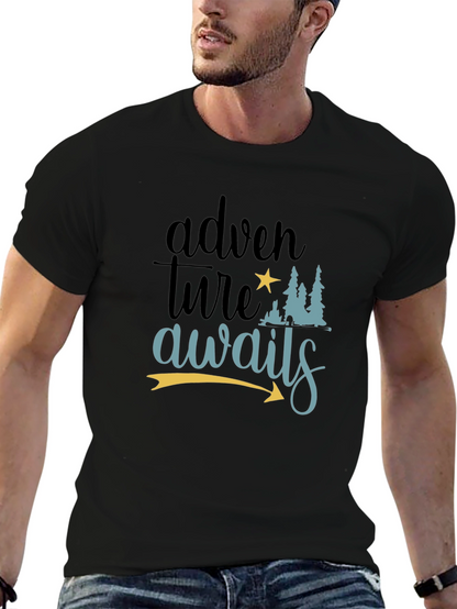 Adventure Awaits Graphic Tee - Mens Black T-Shirt