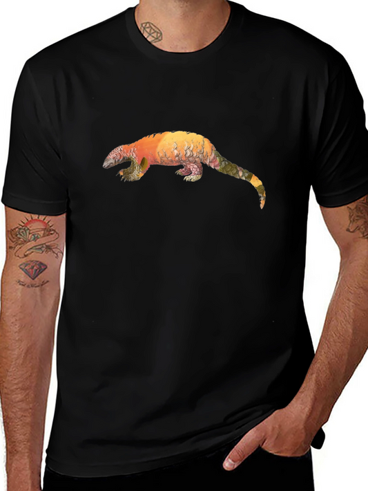 Pangolin Graphic Black T-Shirt - Unique Animal Tee