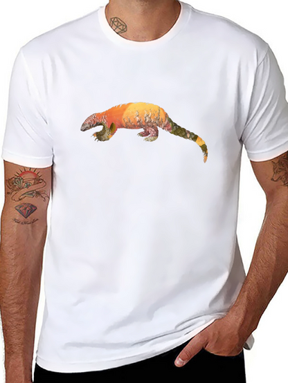 Pangolin Graphic Black T-Shirt - Unique Animal Tee