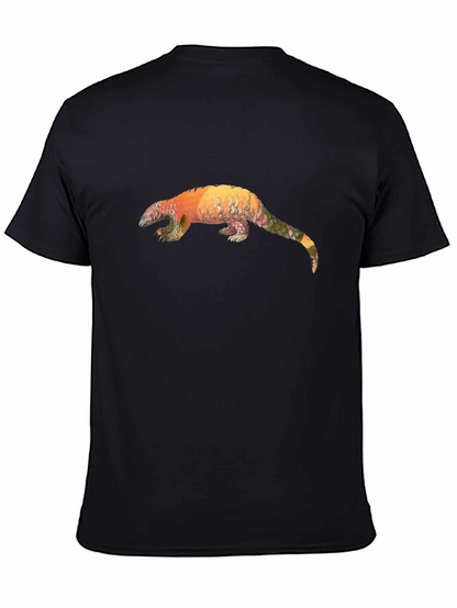 Pangolin Graphic Black T-Shirt - Unique Animal Tee