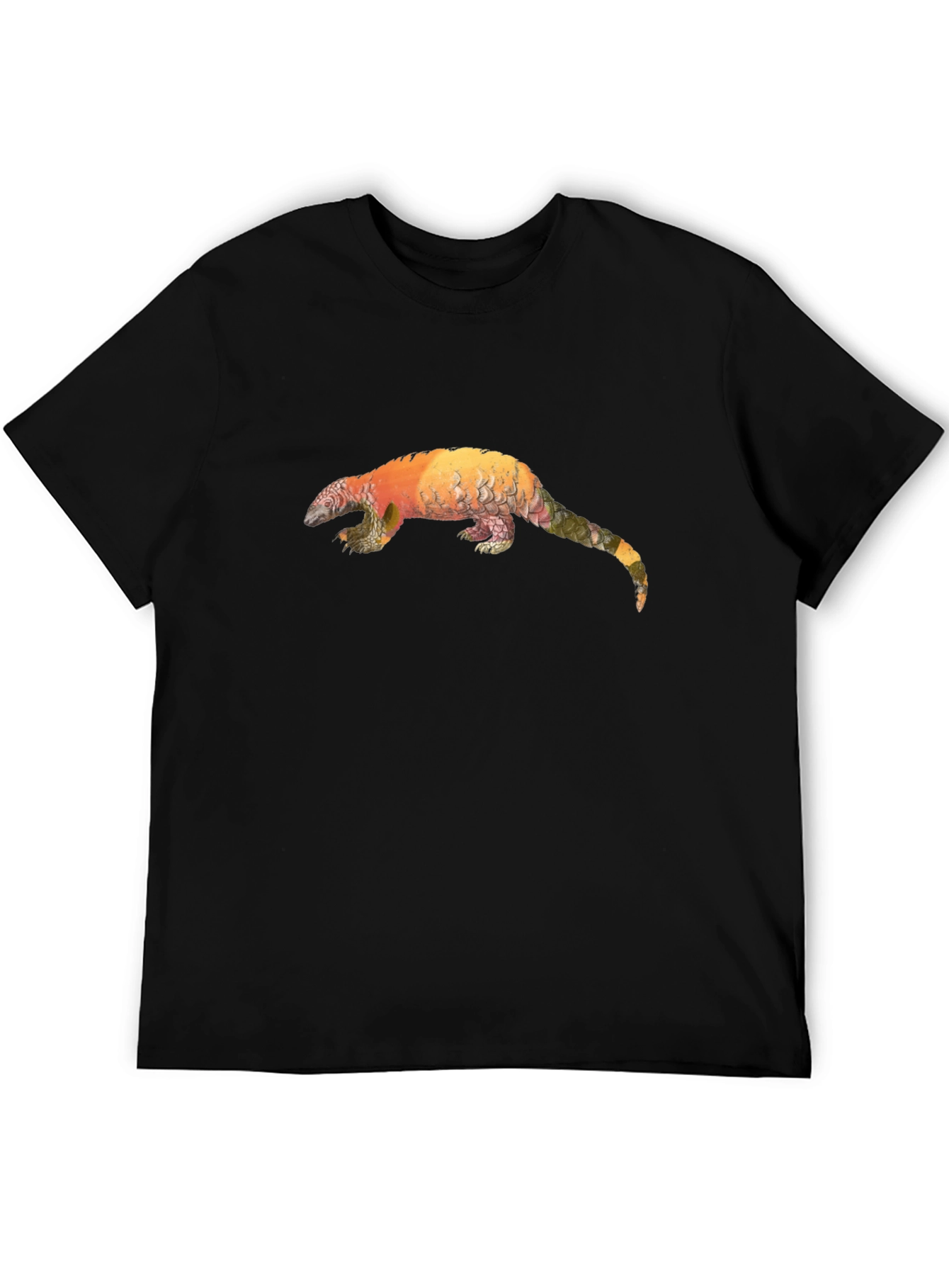 Pangolin Graphic Black T-Shirt - Unique Animal Tee