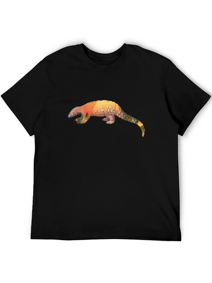 Pangolin Graphic Black T-Shirt - Unique Animal Tee