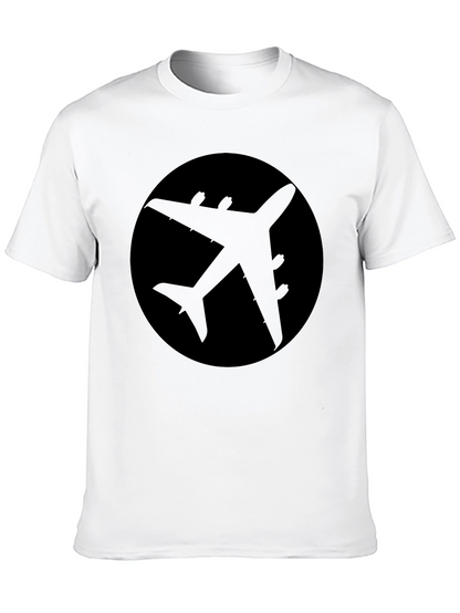 Airplane Silhouette Graphic Tee - Black