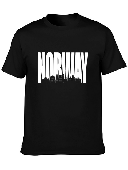 Norway Skyline Black T-Shirt