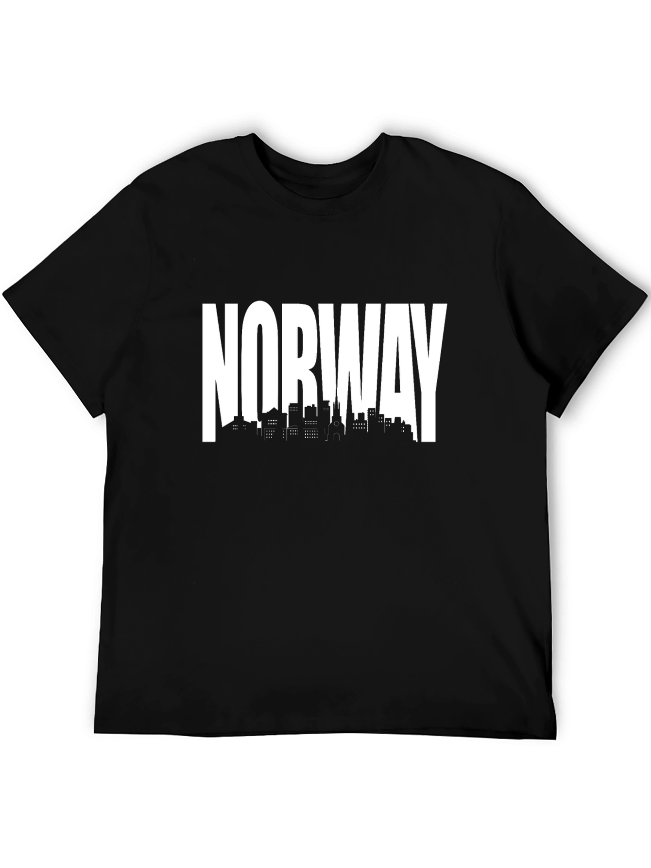 Norway Skyline Black T-Shirt