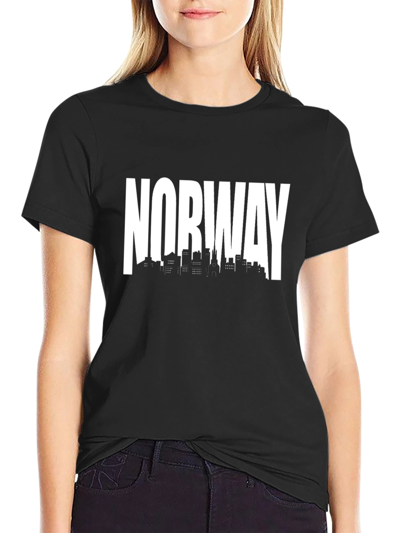 Norway Skyline Black T-Shirt