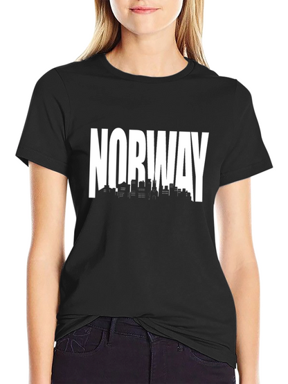 Norway Skyline Black T-Shirt