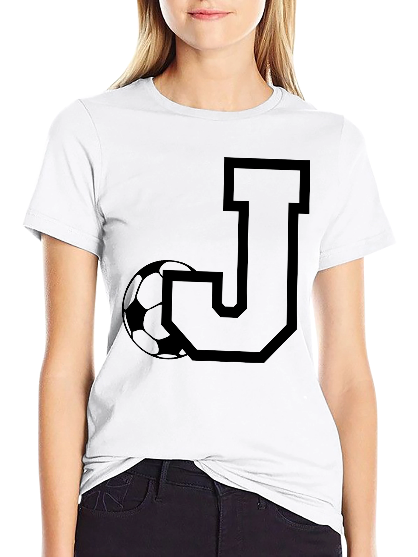 Initial J Soccer T-Shirt - Black