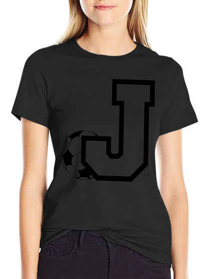 Initial J Soccer T-Shirt - Black