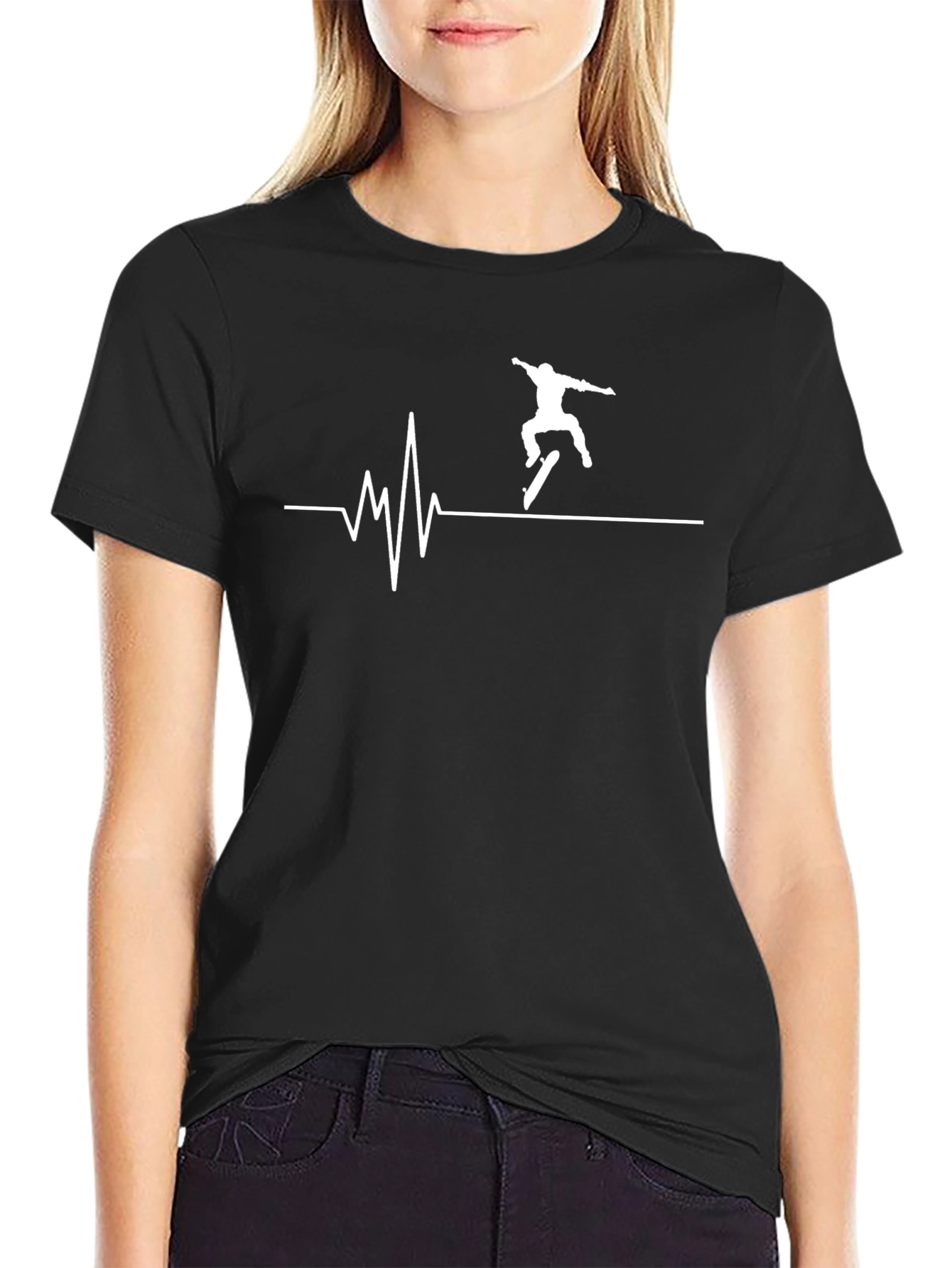 Skateboarding Heartbeat Tee - Extreme Sports T-Shirt