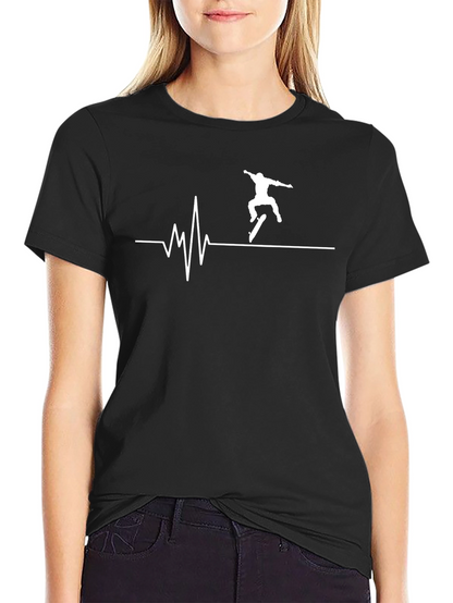 Skateboarding Heartbeat Tee - Extreme Sports T-Shirt