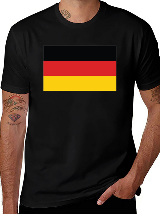 Germany Flag Graphic Tee - Black Cotton T-Shirt