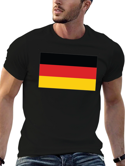 Germany Flag Graphic Tee - Black Cotton T-Shirt