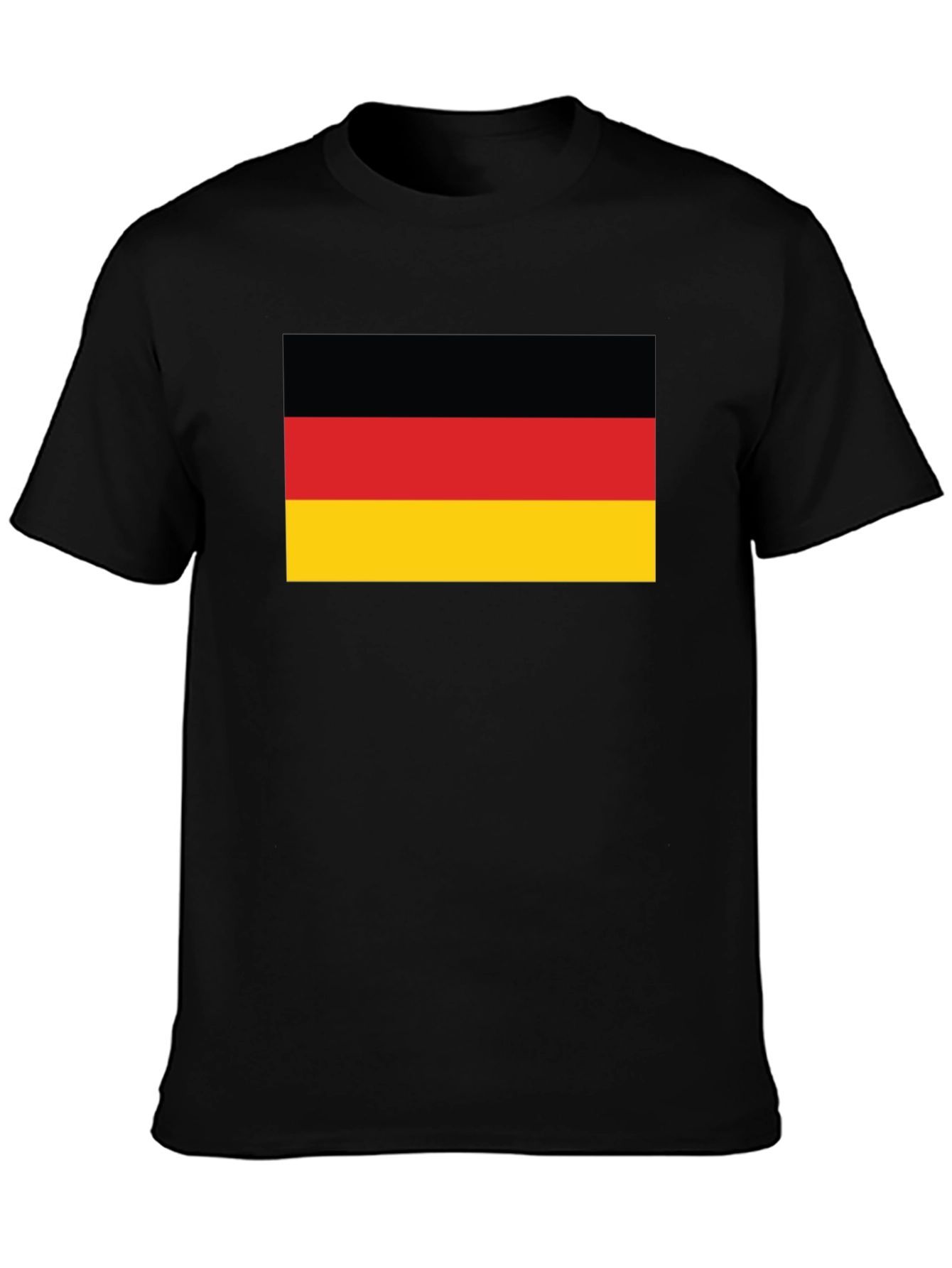 Germany Flag Graphic Tee - Black Cotton T-Shirt