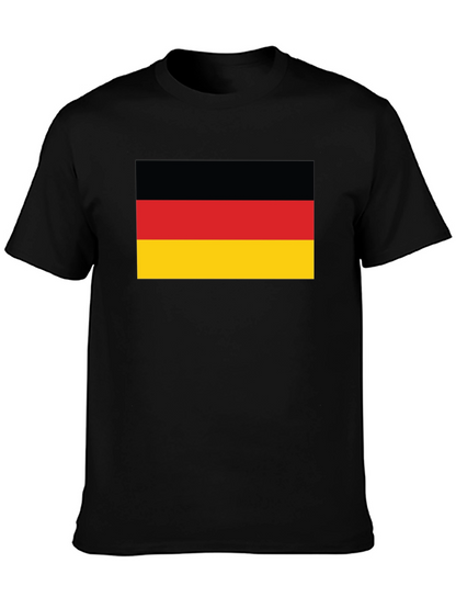 Germany Flag Graphic Tee - Black Cotton T-Shirt