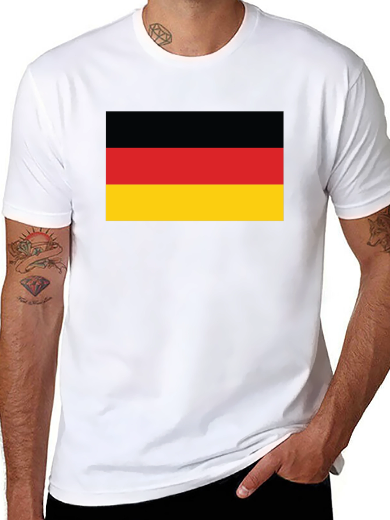 Germany Flag Graphic Tee - Black Cotton T-Shirt