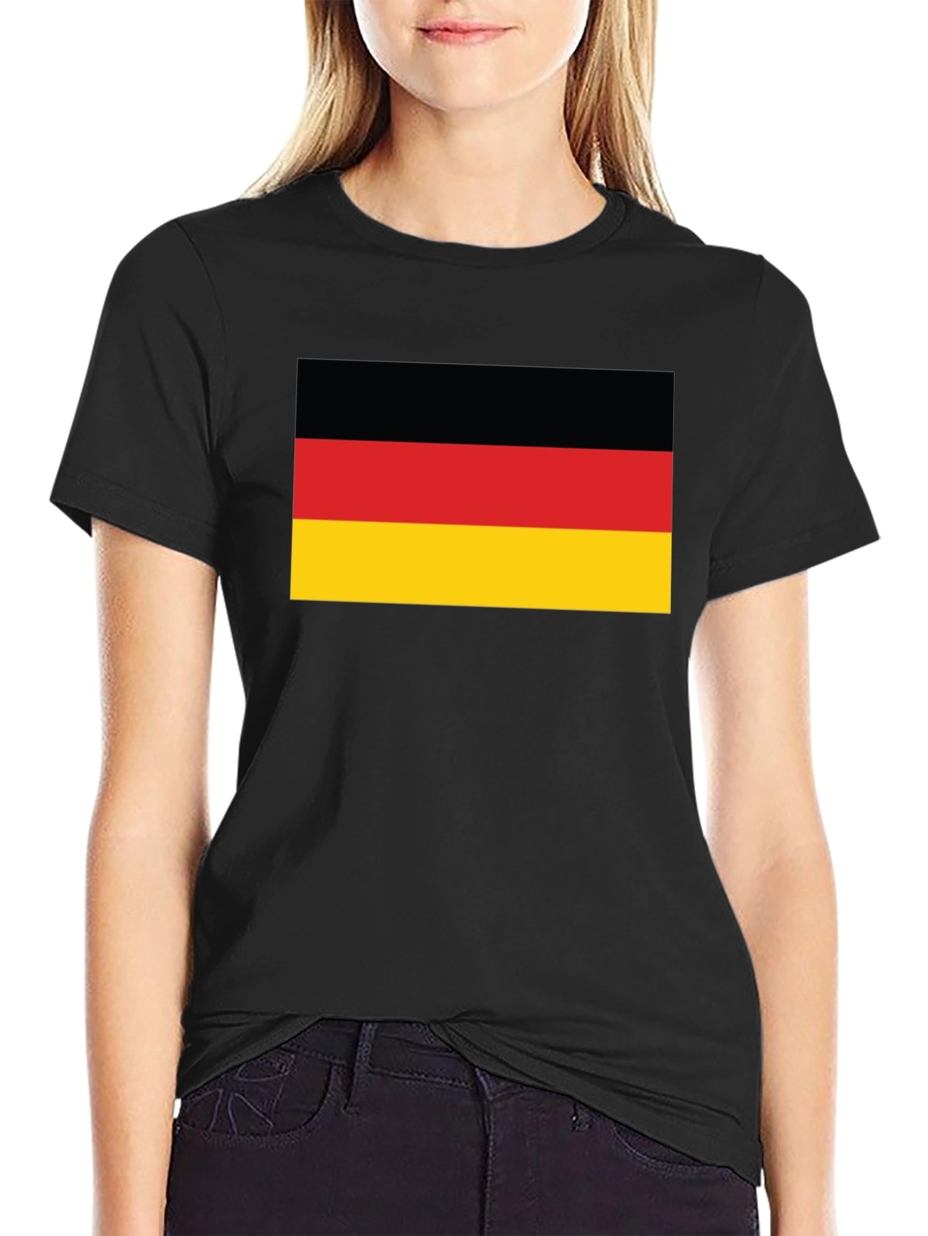 Germany Flag Graphic Tee - Black Cotton T-Shirt