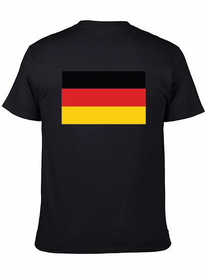 Germany Flag Graphic Tee - Black Cotton T-Shirt
