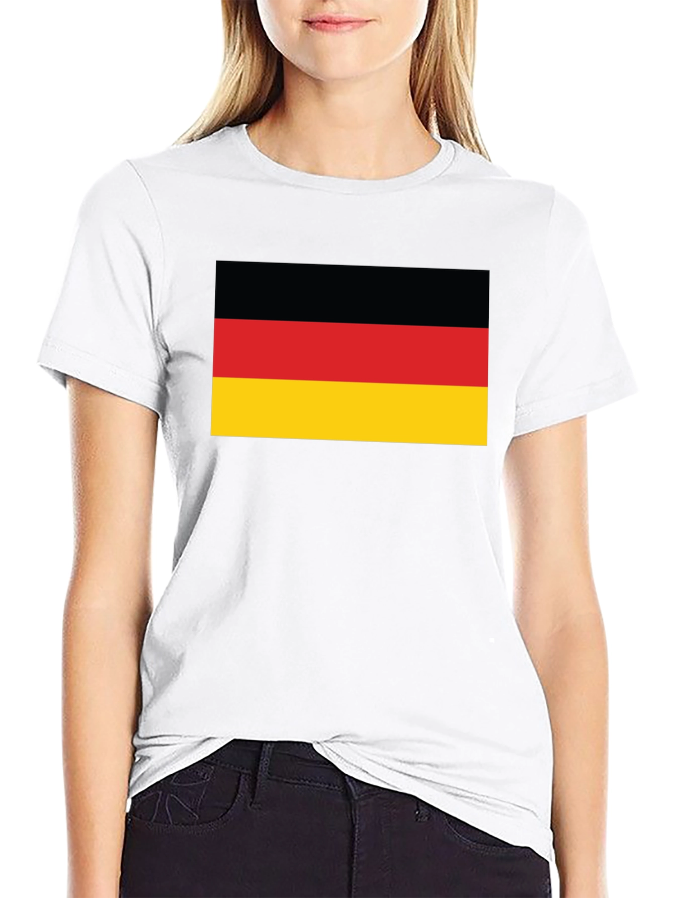 Germany Flag Graphic Tee - Black Cotton T-Shirt