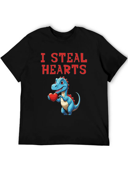 I Steal Hearts Dinosaur Valentines Day T-Shirt