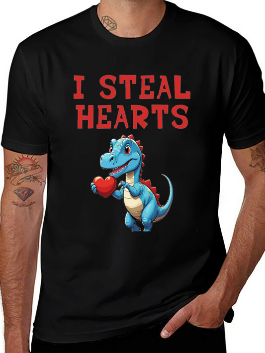 I Steal Hearts Dinosaur Valentines Day T-Shirt