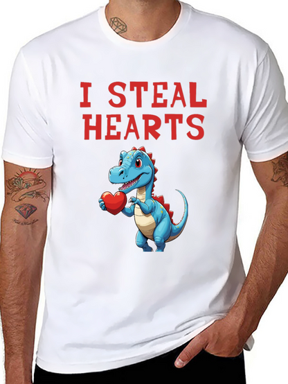 I Steal Hearts Dinosaur Valentines Day T-Shirt