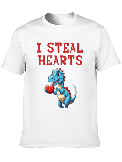 I Steal Hearts Dinosaur Valentines Day T-Shirt