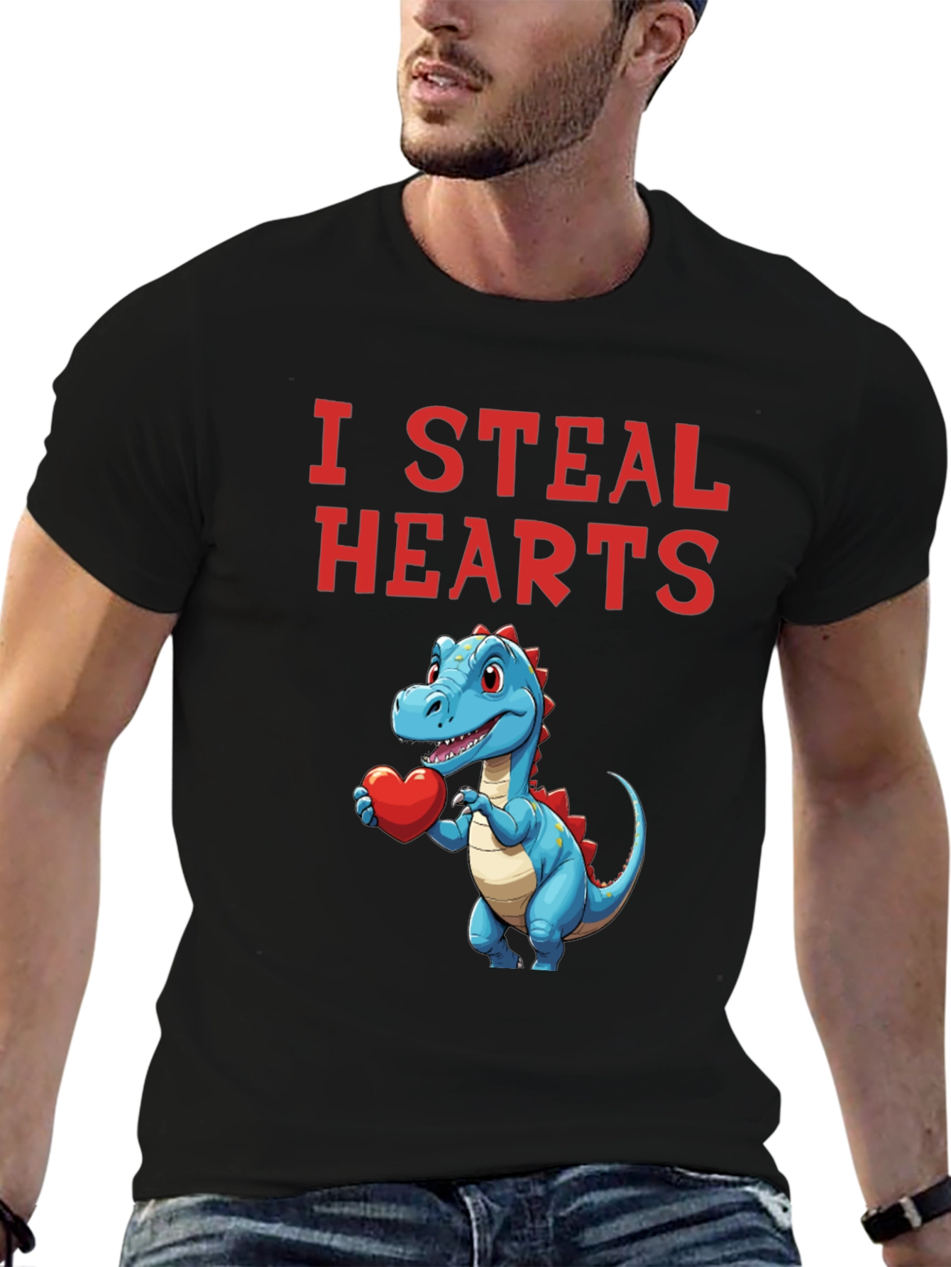 I Steal Hearts Dinosaur Valentines Day T-Shirt