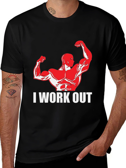 I Work Out Graphic Tee - Black