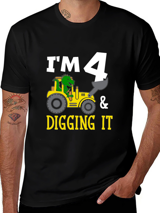 Im 4 & Digging It Toddler Birthday Shirt