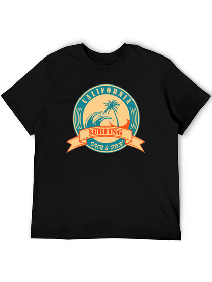 California Surfing Graphic T-Shirt - Sun & Fun
