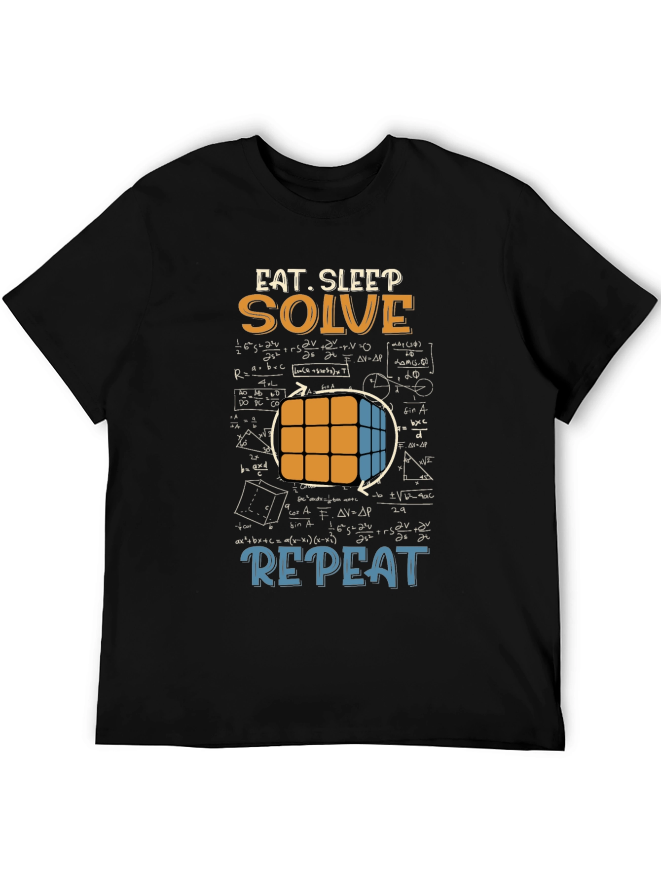 Eat Sleep Solve Repeat T-Shirt - Cube & Math