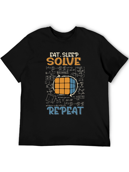Eat Sleep Solve Repeat T-Shirt - Cube & Math