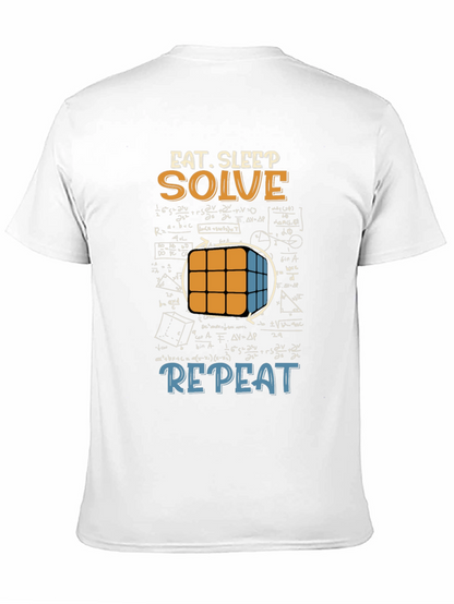 Eat Sleep Solve Repeat T-Shirt - Cube & Math