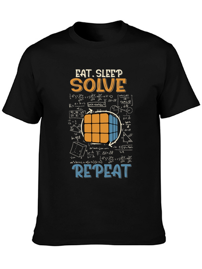 Eat Sleep Solve Repeat T-Shirt - Cube & Math