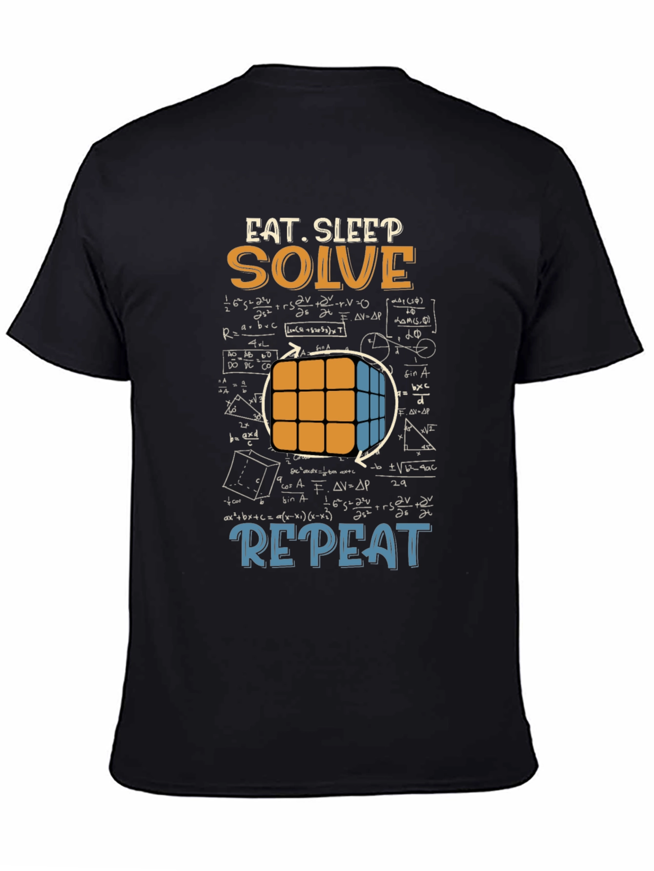 Eat Sleep Solve Repeat T-Shirt - Cube & Math