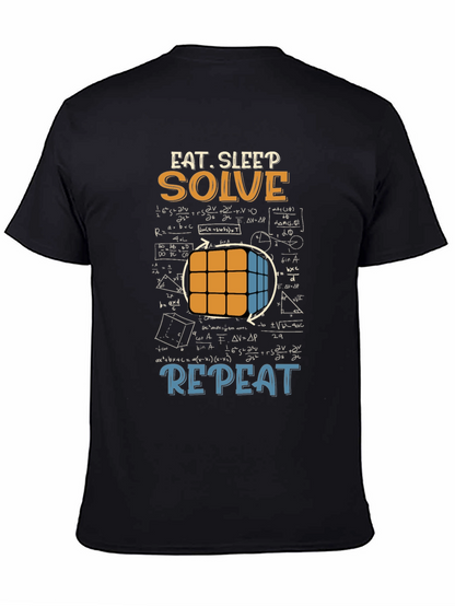 Eat Sleep Solve Repeat T-Shirt - Cube & Math
