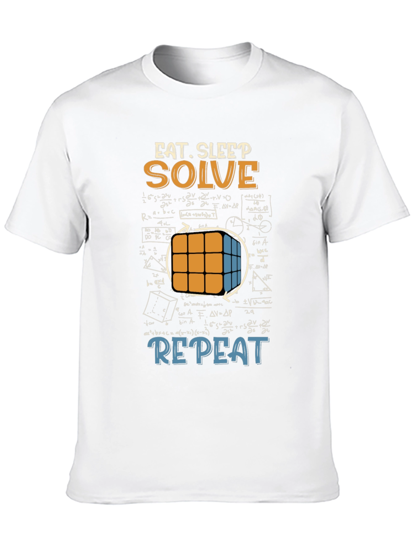 Eat Sleep Solve Repeat T-Shirt - Cube & Math