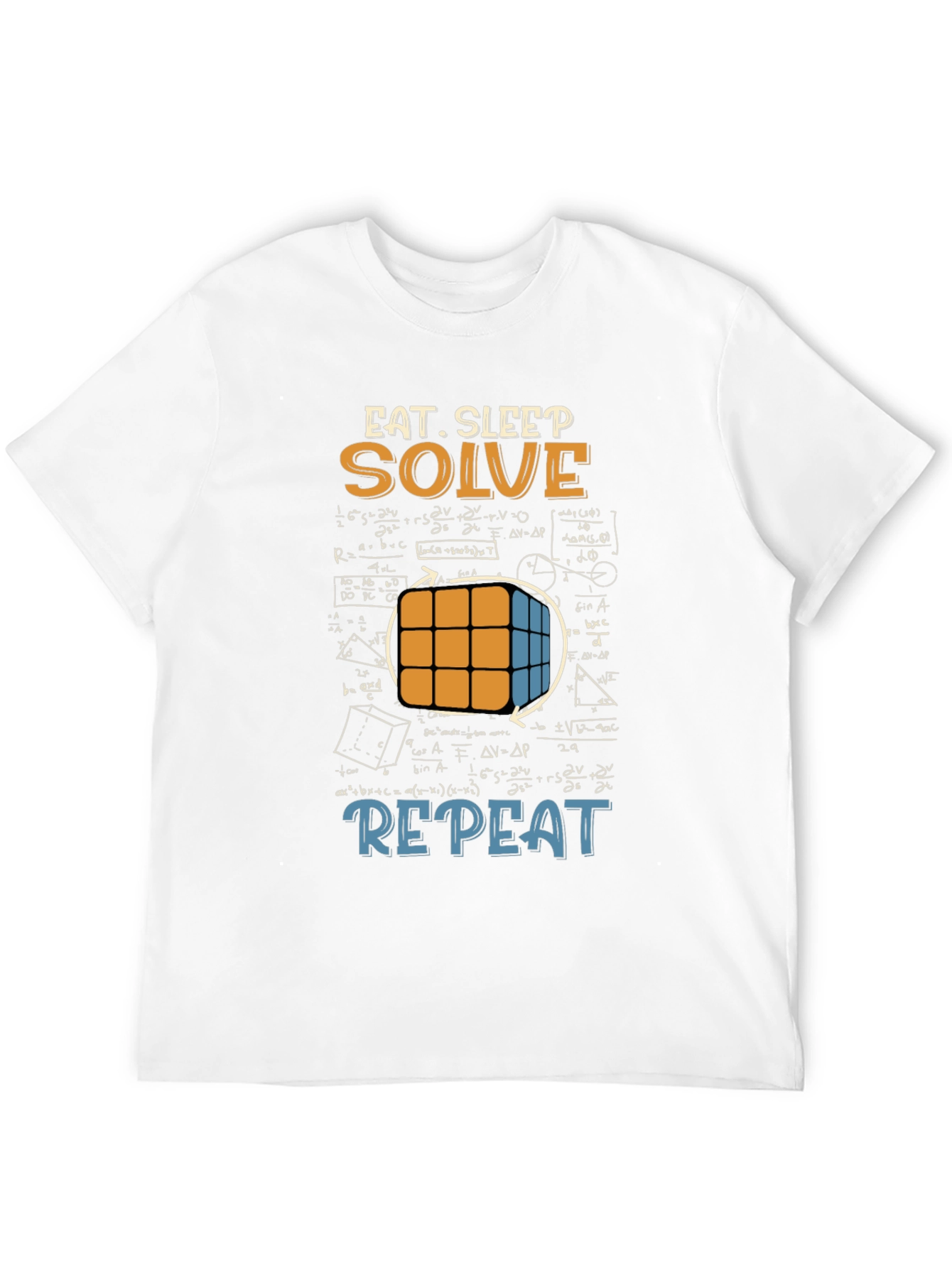 Eat Sleep Solve Repeat T-Shirt - Cube & Math